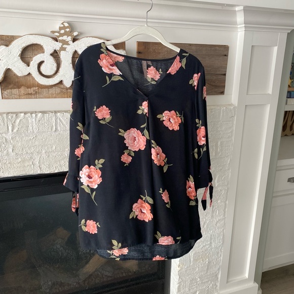 Brina & Em Tops - Floral V-Neck Women's Top